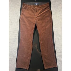 Chaps Denim Womens Brown Corduroy Straight Leg Stretch Pants Size 12